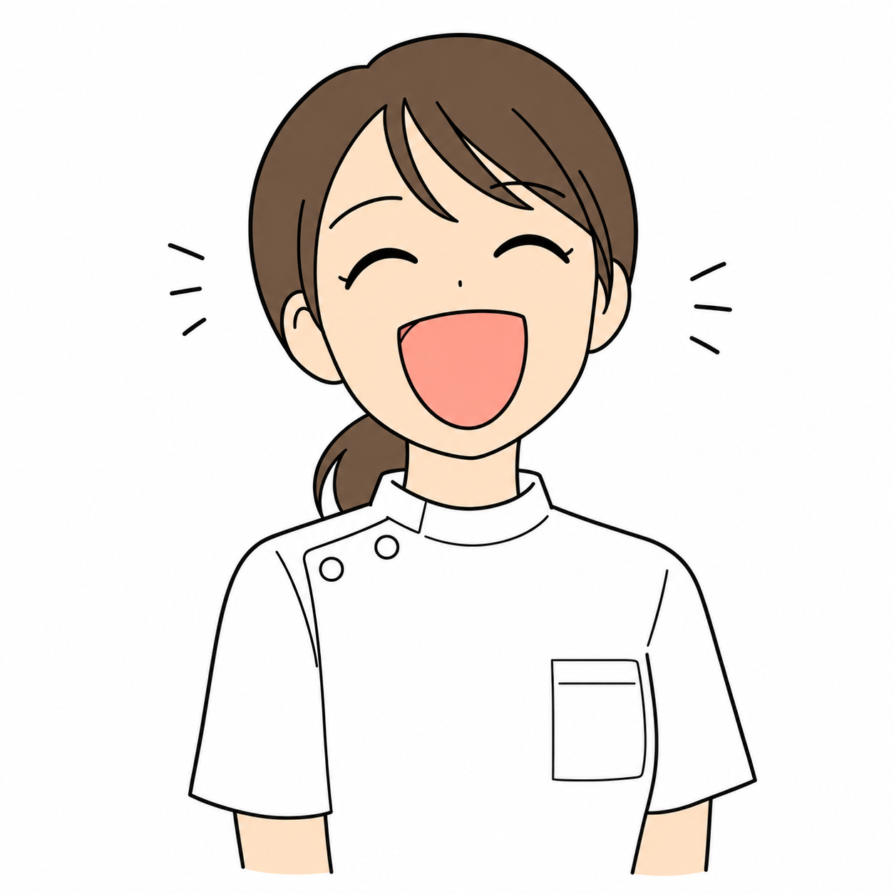 大笑いする理学療法士の女性